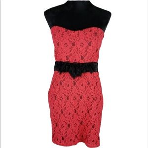 MM Couture Miss Me lace strapless dress M